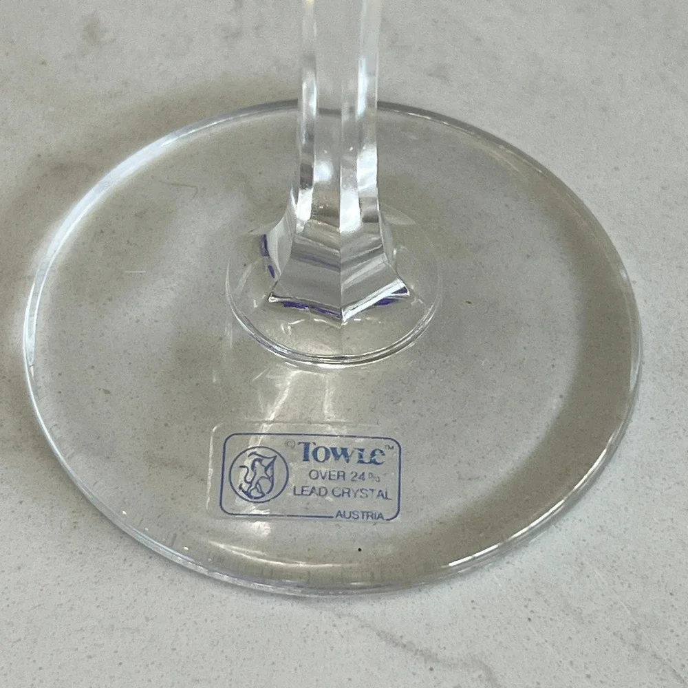 Vtg Towle Crystal Champagne Flutes‎ Austria Stemware Wedding Bridal Shower MCM